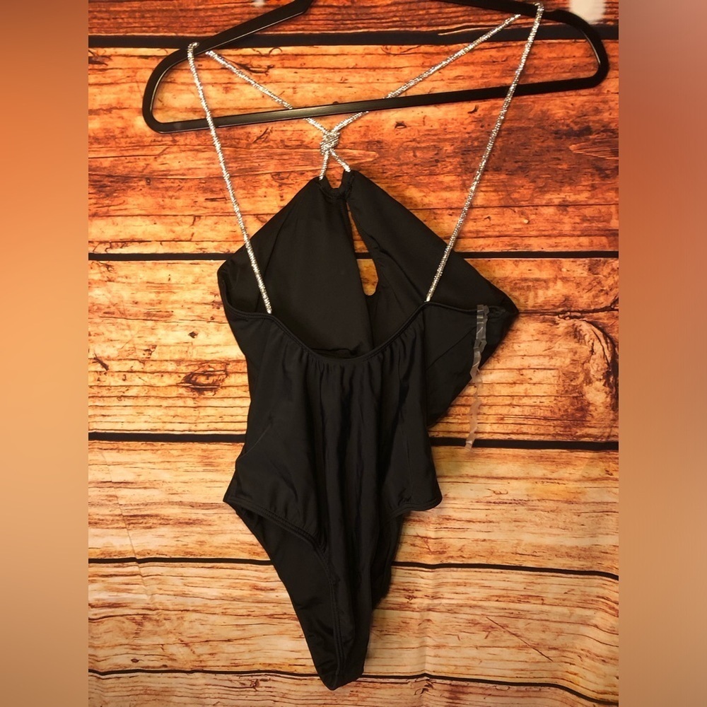 Black One piece with embellished Diamond straps - Picture 5 of 12